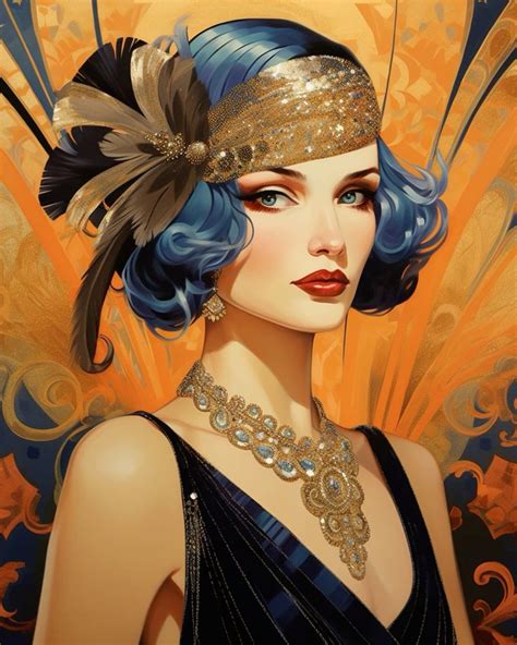 Art Deco Lady Art Deco Artwork Art Deco Paintings Art Deco Lady