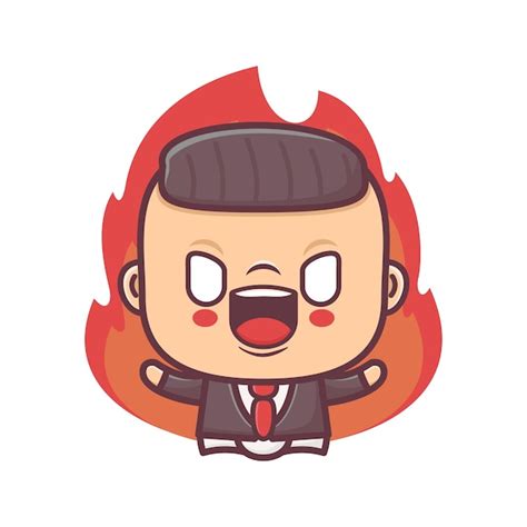 Premium Vector | Cute baby boss cartoon with angry expression