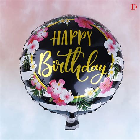 Happy Birthday Round Aluminum Balloons Birthday Party Decoration Foil ...