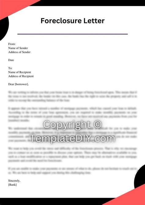 Foreclosure Letter From Bank Sample Template With Examples