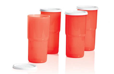 Tupperware 12 Ounce TableTop Stacking Tumblers Watermelon W Seals Set