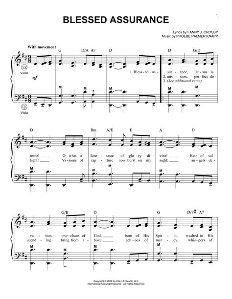 Blessed Assurance By Fanny J Crosby Sheet Music For Accordion At Sheet