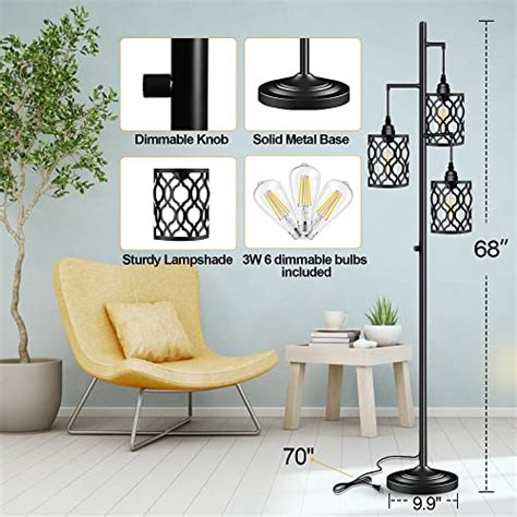 Industrial Floor Lamp Dimmable Farmhouse Floor Lamp For Living