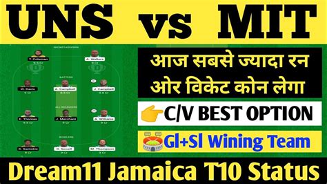 UNS Vs MIT Dream11 Team Uns Vs Mit Dream11 Team Prediction Uns Vs Mit