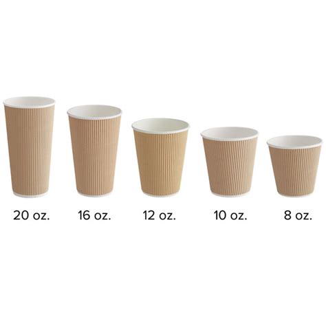 Choice 12 Oz Double Wall Ripple Kraft Paper Hot Cup 25 Pack