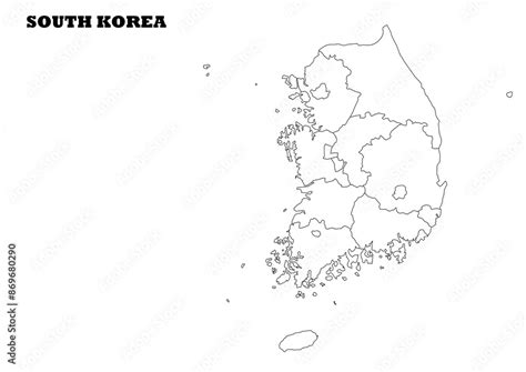 South Korea Map. State map of North Korea. Administrative map of South ...