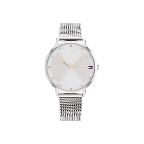 Montre Tommy Hilfiger Femme Bracelet Acier Maille Milanaise Argent