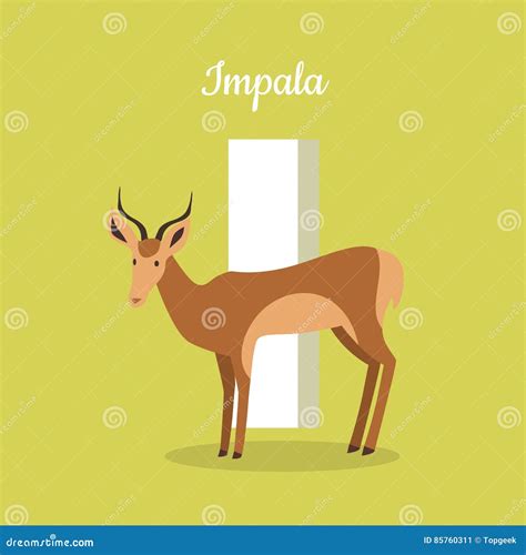 Impala. I Letter. Cute Children Animal Alphabet In Vector. Funny ...