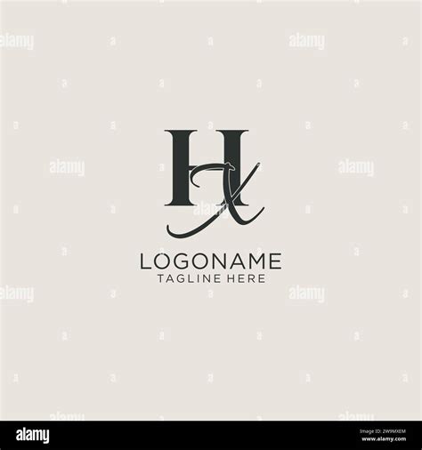 Initials Hx Letter Monogram With Elegant Luxury Style Corporate