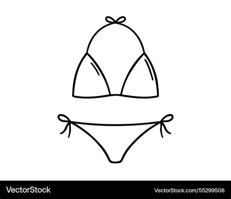 Bikini Swimsuit Female Summer Beachwear Doodle Vector Image