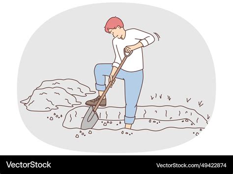 Man Digging Grave Royalty Free Vector Image Vectorstock