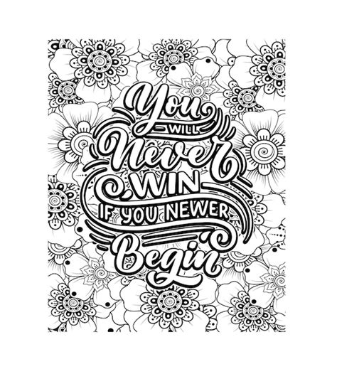 Premium Vector Motivational Quotes Coloring Pages Design