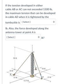 Answered If The Tension Developed In Either Cable AB Or AC Can Not