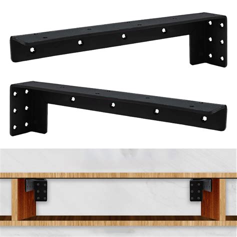 Set of 2 Floating Shelves Brackets Multiple Mounting Locations ...