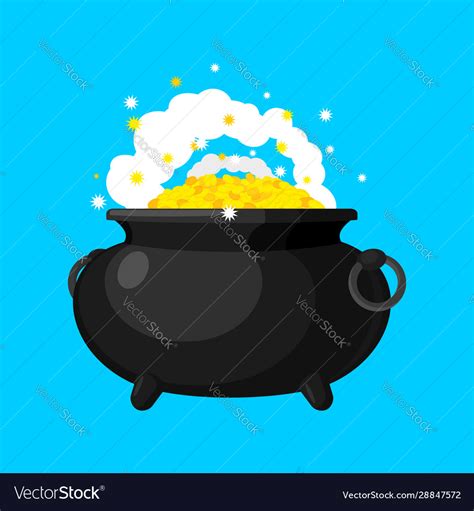 Magic pot leprechaun gold and magical Royalty Free Vector