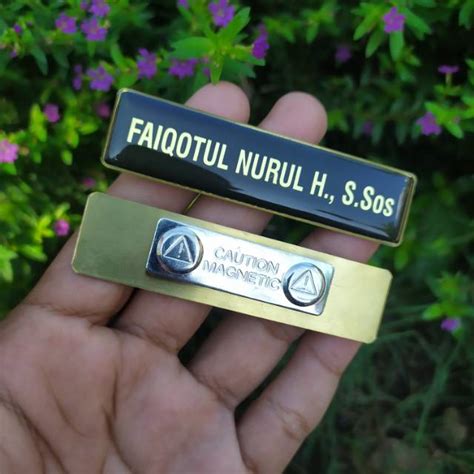 Jual Name Tag Papan Nama Nama Dada Plat Kuningan Perusahaan Sekolah