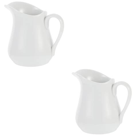 2 Count Ceramic Milk Cup Tomato Sauces Frothing Jug Mini Creamer