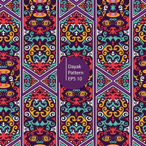 Premium Vector Dayak Borneo Colorful Pattern Background