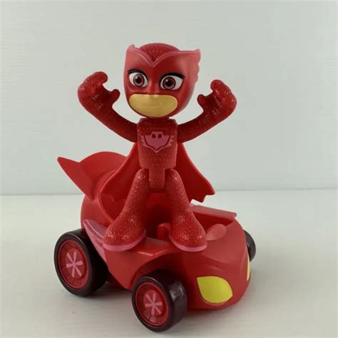 Pj Masks Red Owlette Car Vehicle And Figure Preowned Toy Vgc Tracked