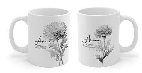 Personalized Birth Month Flower Mug Get This Personalized Mug As A