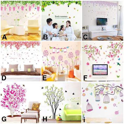 Jual Reliza Wall Sticker Renda Pohon Bunga Sakura Flower Lily Stiker