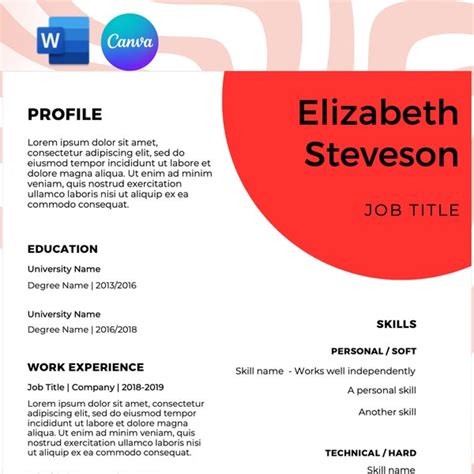 Beautiful Cv Template Etsy