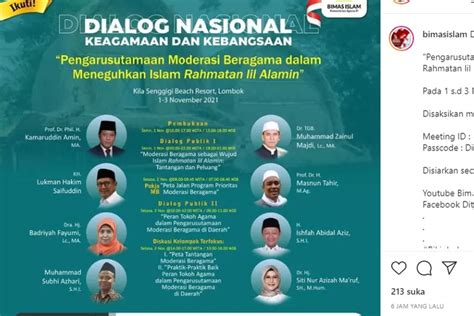 Hadirilah Dialog Nasioal Dengan Tema Moderasi Beragama Dalam Meneguhkan