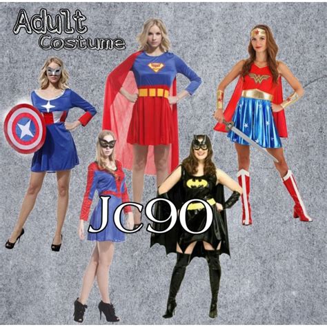 Adult Costume Supergirlspidergirlcaptaingirlbatgirlwondergirl