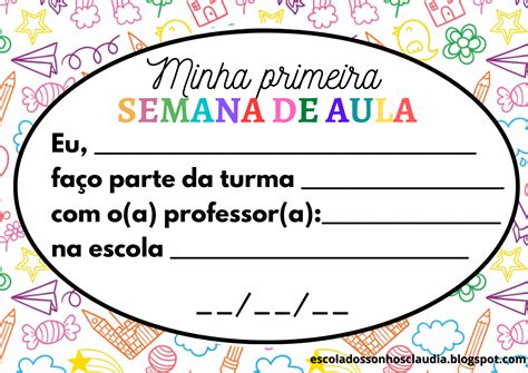 Plano De Aula Com Atividades Para A Primeira Semana De 284