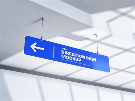 Free Hanging Direction Sign Mockup Free Psd Templates