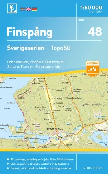 Finspång Wanderkarte 1 50 000 Schweden Topo50 Blatt 48