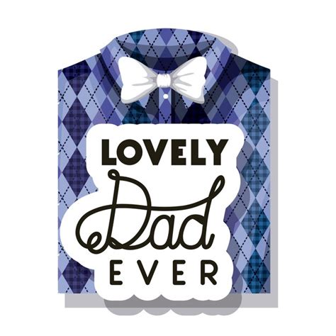 Tarjeta del día de padres feliz con camisa elegante y pajarita Vector