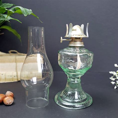 An Qing China Oil Lamp Green Glass Oil Lamp Vintage Etsy Ireland