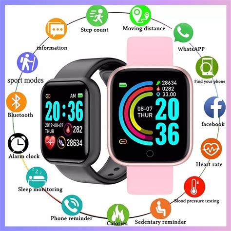 Y68 D20 2023 Novo Smartwatch Relógio Inteligente Macaron Smart Watch