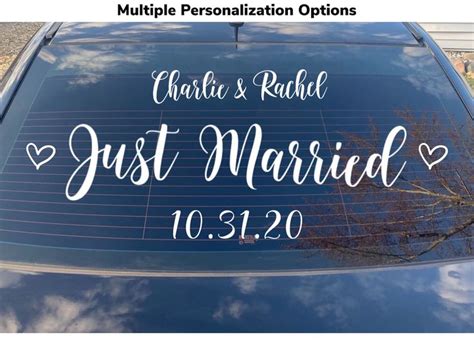 Just Married Removable Car Decal Custom Just Married Car Etsy In 2023