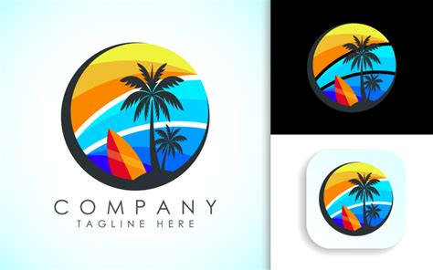 Vector De Plantilla De Dise O De Logotipo De Playa