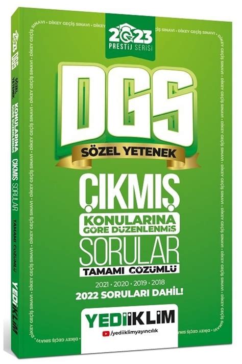 Yediiklim Yayınları 2023 Dgs Prestij Serisi Sözel Yetenek Konularına