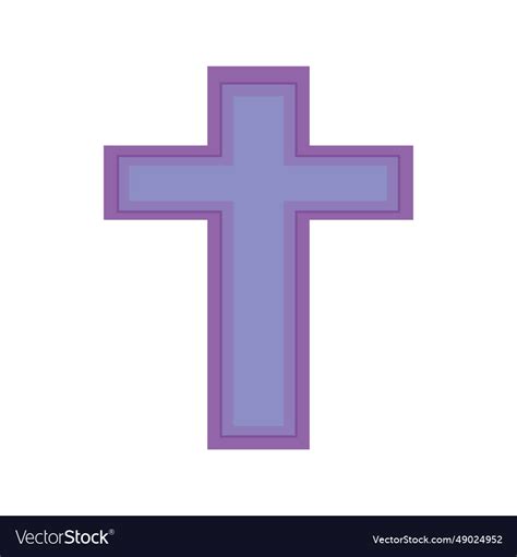 Catholic cross purple Royalty Free Vector Image