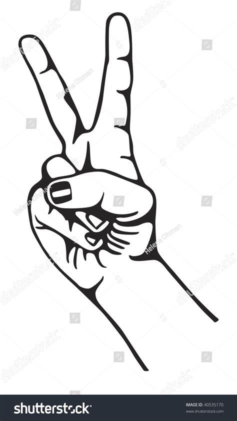 Symbol Of Peace - Hand Gesture Stock Vector Illustration 40535170 ...