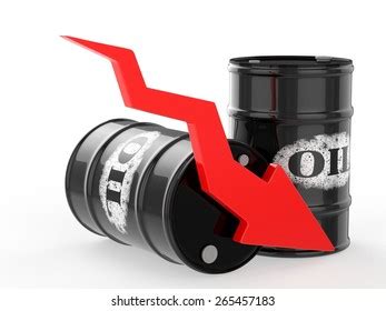 Oil Barrels Red Arrow Down Financial Stock Illustration 259329089