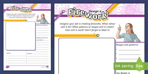 Design A Firework Worksheet Professor Feito Twinkl