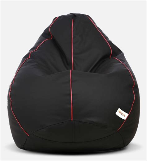 Buy Classic Style Xxl Bean Bag Filled With Beans In Black Colour With