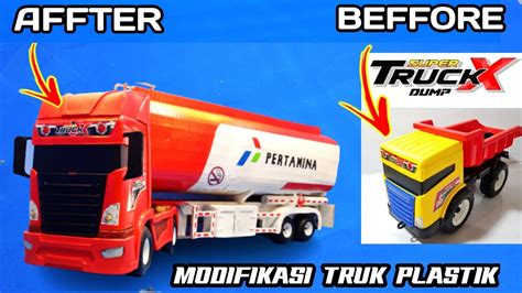 Modif Truk Plastik Jadi Truk Scania Tangki Trailer Pertamina Youtube