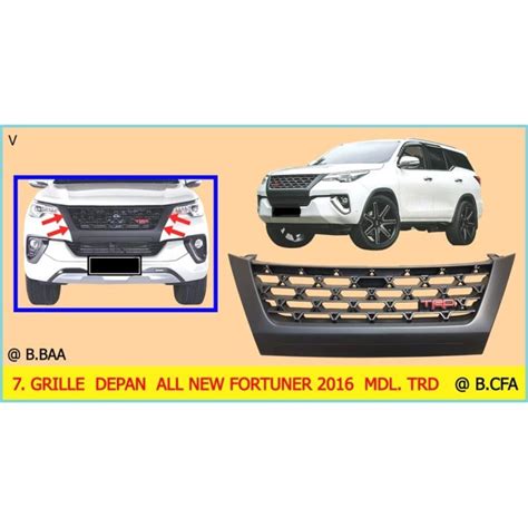 Jual Front Grill Trd Mobil All New Fortuner 2016 Sampai 2018 Shopee