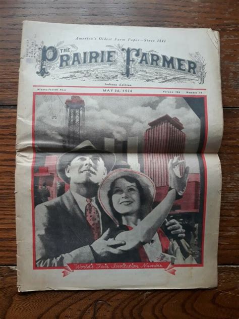 Vintage Magazine The Prairie Farmer Worlds Fair Invitation Number