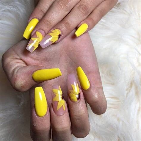 50 Gorgeous Yellow Acrylic Nails To Spice Up Your Fashion In 2021