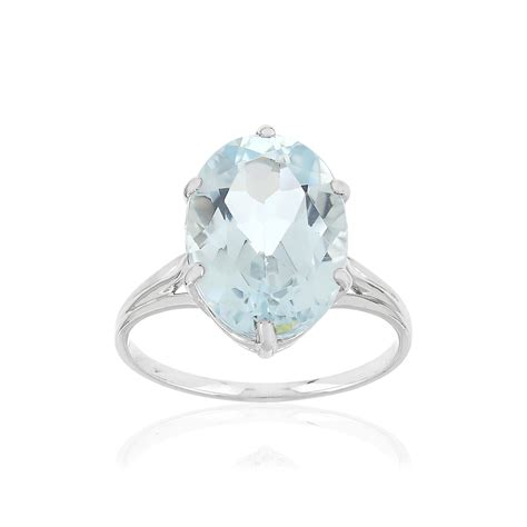 Bague Or Blanc 750 1 Aigue Marine MATY