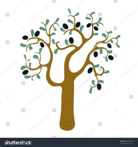 Greek Olive Tree Ilustración Vectorial En Stock 41643859 Shutterstock