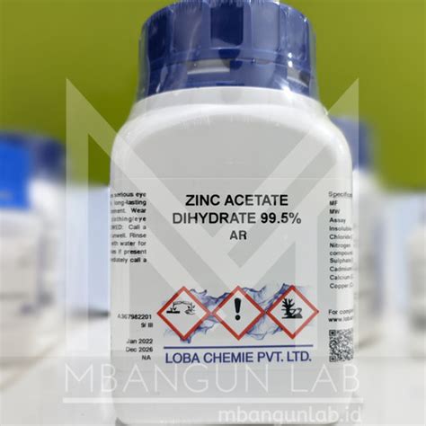 Jual ZINC ACETATE DIHYDRATE 99 5 CH3 COO 2Zn 2H2O Kota Depok