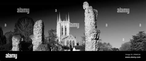 The ruins of Bury St Edmunds Abbey, Abbey gardens, Bury St Edmunds City, Suffolk, England Stock ...